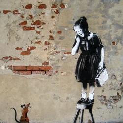 Banksy Ratgirl Artwork - Nowoczesny obraz na ścianę