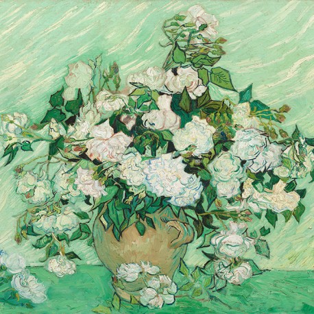 Wazon z różami Vincenta van Gogha - Reprodukcja obrazu na płótnie, obrazy z kwiatami