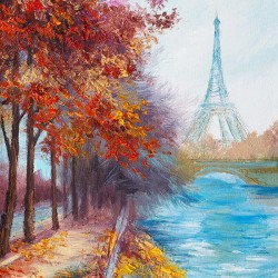 Jesienny Paryż - obraz na płótnie