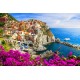 Włochy, Manarola, kolorowe miasteczko na skałach - nowoczesne obrazy drukowane na płótnie canvas