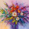 Kwiaty w wazonie - Nowoczesny i modny obraz wydrukowany na płótnie