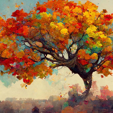Kolorowe abstrakcyjne drzewo, Modny obraz na płótnie do salonu, Plakat, Tryptyk