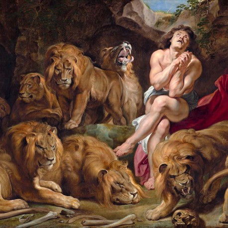 Daniel w jaskini lwów - Peter Paul Rubens, Reprodukcja, Obraz na płótnie, Plakat