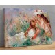 Pierre Auguste Renoir - Dziewczynki na łące zbierające bukiet kwiatów