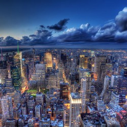 Nowy Jork nocą - Nowoczesny obraz na płótnie