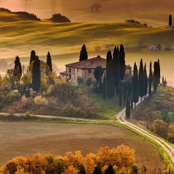 Jesienna Toskania - Nowoczesny obraz na płótnie